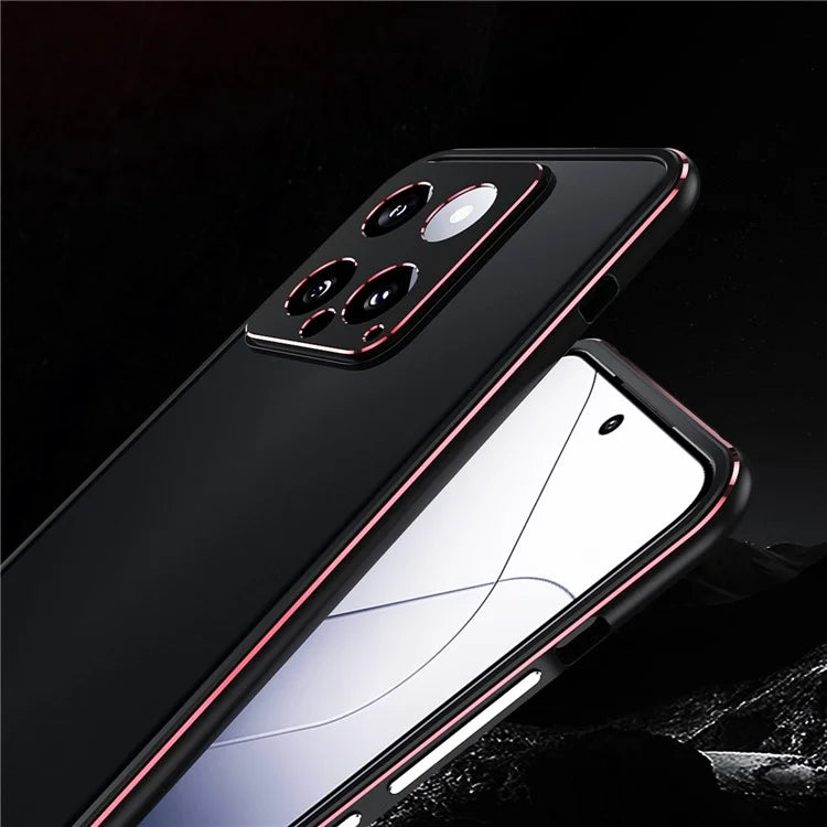 For Xiaomi 14 Pro Bumper Case Heat Dissipation Metal Phone Frame Cover with Camera Lens Protector