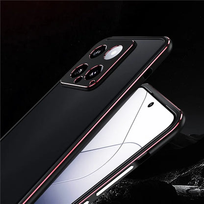 For Xiaomi 14 Pro Bumper Case Heat Dissipation Metal Phone Frame Cover with Camera Lens Protector