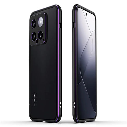 For Xiaomi 14 Pro Bumper Case Heat Dissipation Metal Phone Frame Cover with Camera Lens Protector