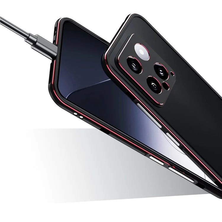 For Xiaomi 14 Pro Bumper Case Heat Dissipation Metal Phone Frame Cover with Camera Lens Protector