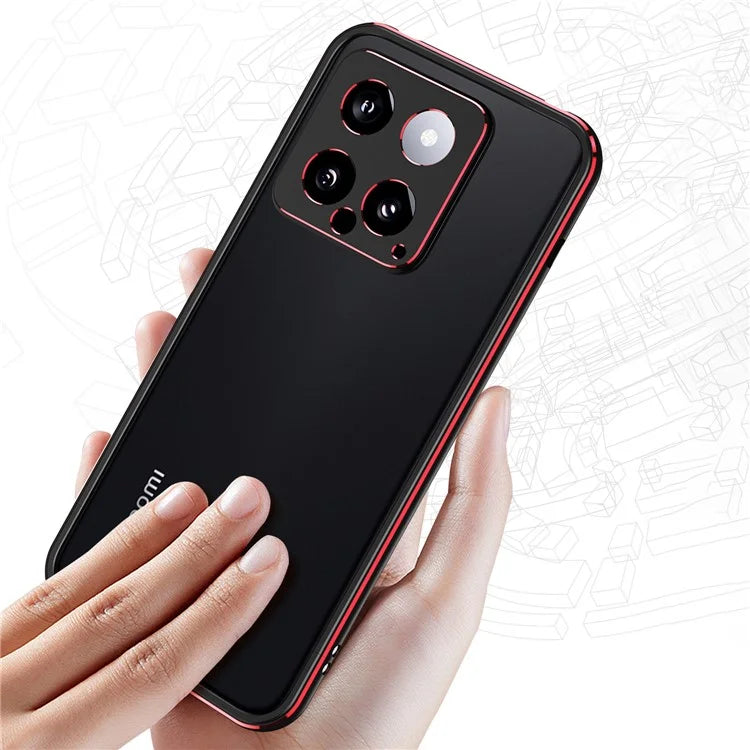 For Xiaomi 14 Pro Bumper Case Heat Dissipation Metal Phone Frame Cover with Camera Lens Protector