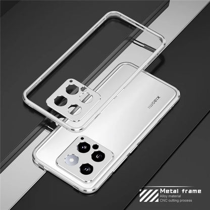 For Xiaomi 14 Pro Bumper Case Heat Dissipation Metal Phone Frame Cover with Camera Lens Protector
