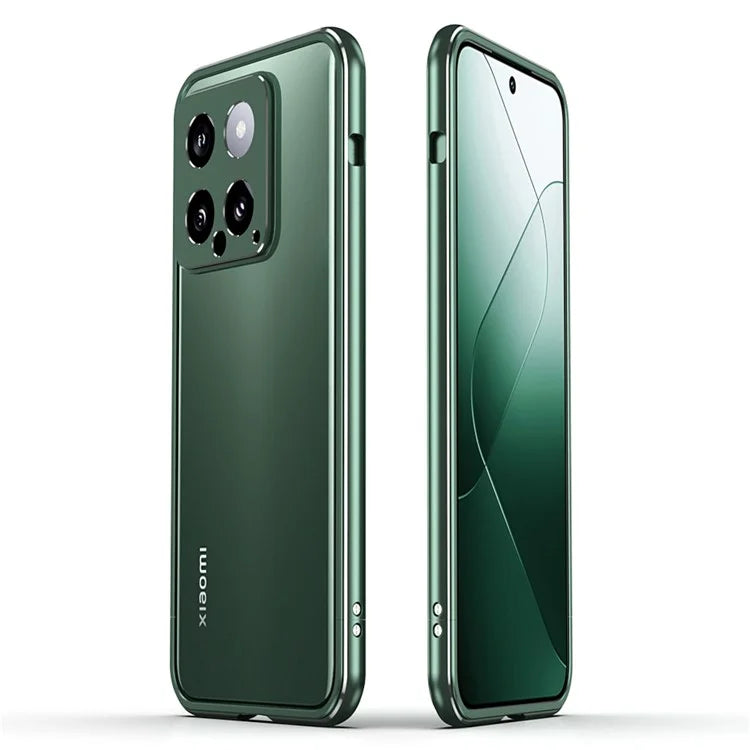 For Xiaomi 14 Pro Bumper Case Heat Dissipation Metal Phone Frame Cover with Camera Lens Protector