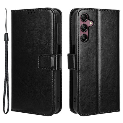 For Samsung Galaxy A15 5G Cell Phone Case Crazy Horse Texture Leather Stand Protective Cover