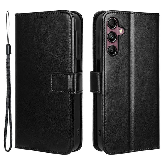 For Samsung Galaxy A15 5G Cell Phone Case Crazy Horse Texture Leather Stand Protective Cover