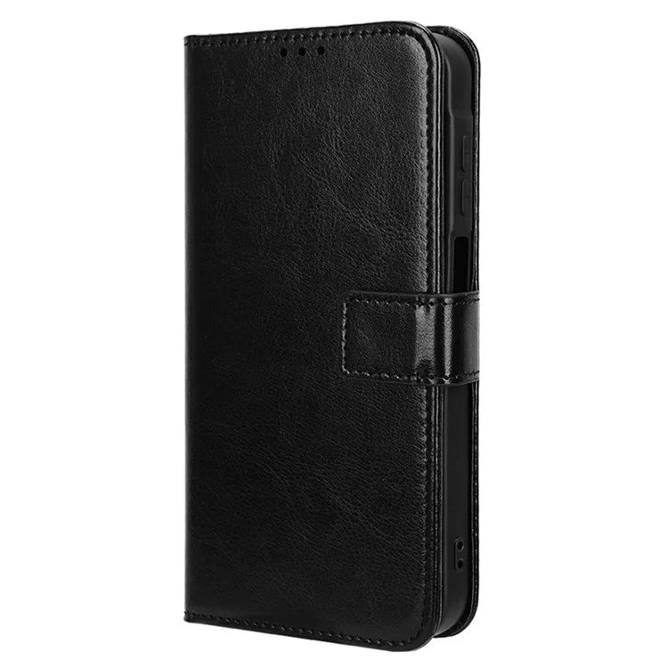 For Samsung Galaxy A15 5G Cell Phone Case Crazy Horse Texture Leather Stand Protective Cover