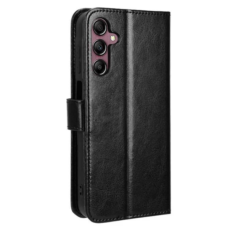 For Samsung Galaxy A15 5G Cell Phone Case Crazy Horse Texture Leather Stand Protective Cover