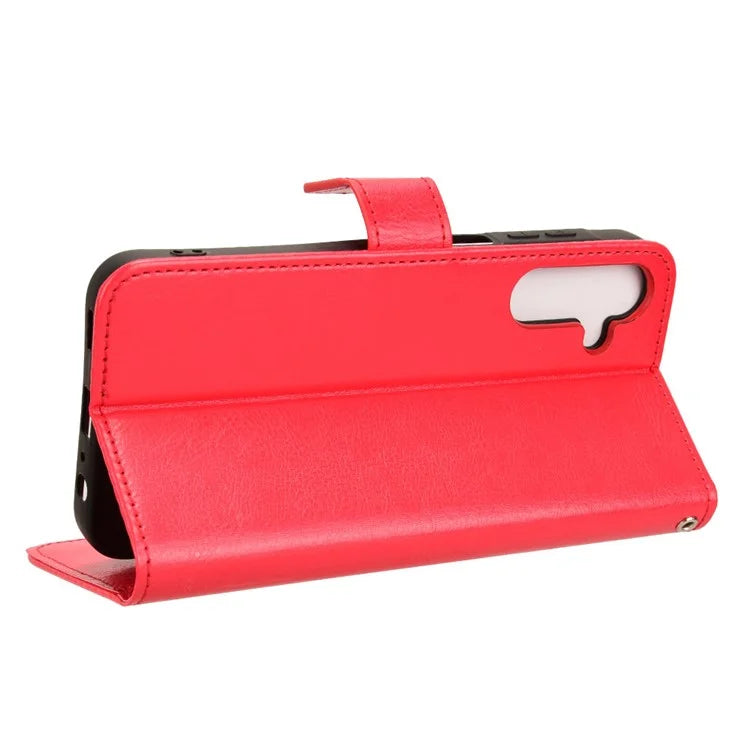 For Samsung Galaxy A15 5G Cell Phone Case Crazy Horse Texture Leather Stand Protective Cover