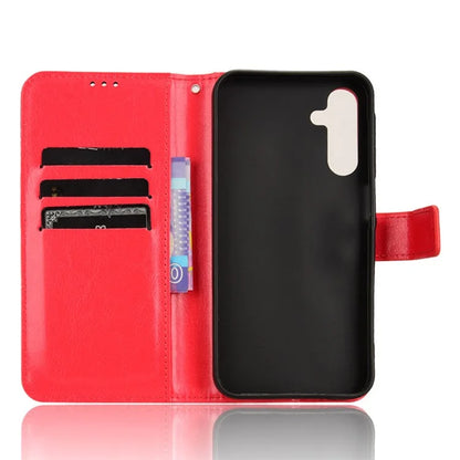 For Samsung Galaxy A15 5G Cell Phone Case Crazy Horse Texture Leather Stand Protective Cover