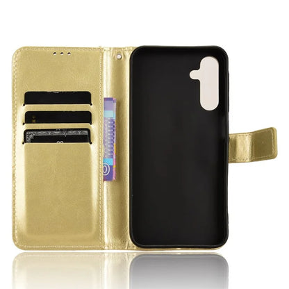 For Samsung Galaxy A15 5G Cell Phone Case Crazy Horse Texture Leather Stand Protective Cover