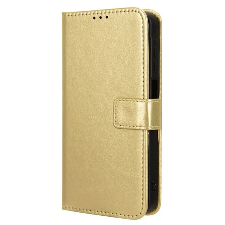 For Samsung Galaxy A15 5G Cell Phone Case Crazy Horse Texture Leather Stand Protective Cover