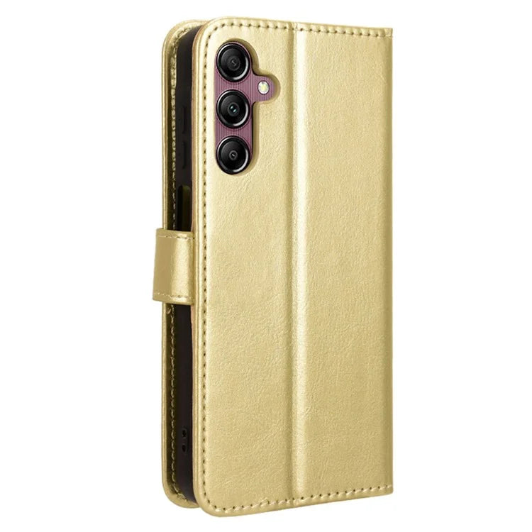 For Samsung Galaxy A15 5G Cell Phone Case Crazy Horse Texture Leather Stand Protective Cover
