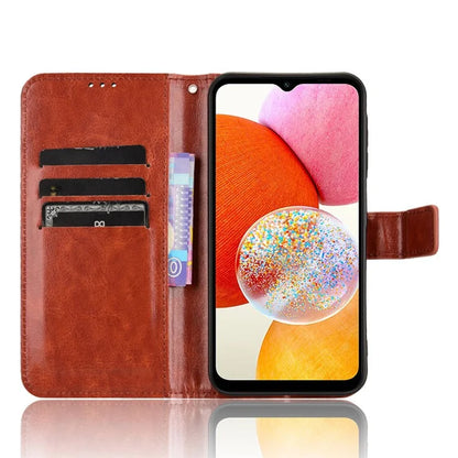 For Samsung Galaxy A15 5G Cell Phone Case Crazy Horse Texture Leather Stand Protective Cover