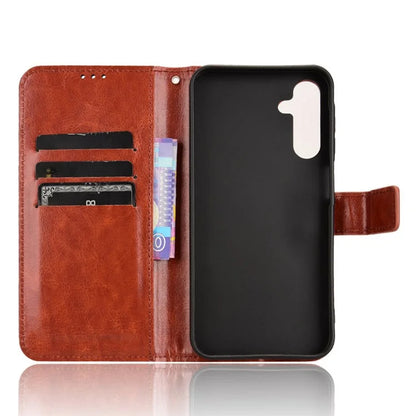 For Samsung Galaxy A15 5G Cell Phone Case Crazy Horse Texture Leather Stand Protective Cover