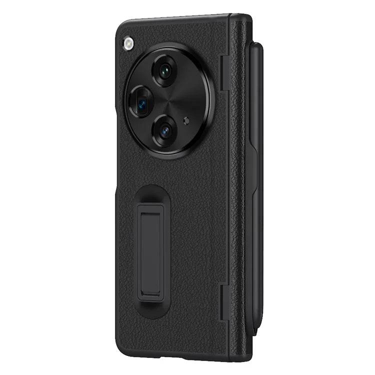 For OnePlus Open / Oppo Find N3 5G Case Leather+PC Phone Cover with Stylus / Tempered Glass Film