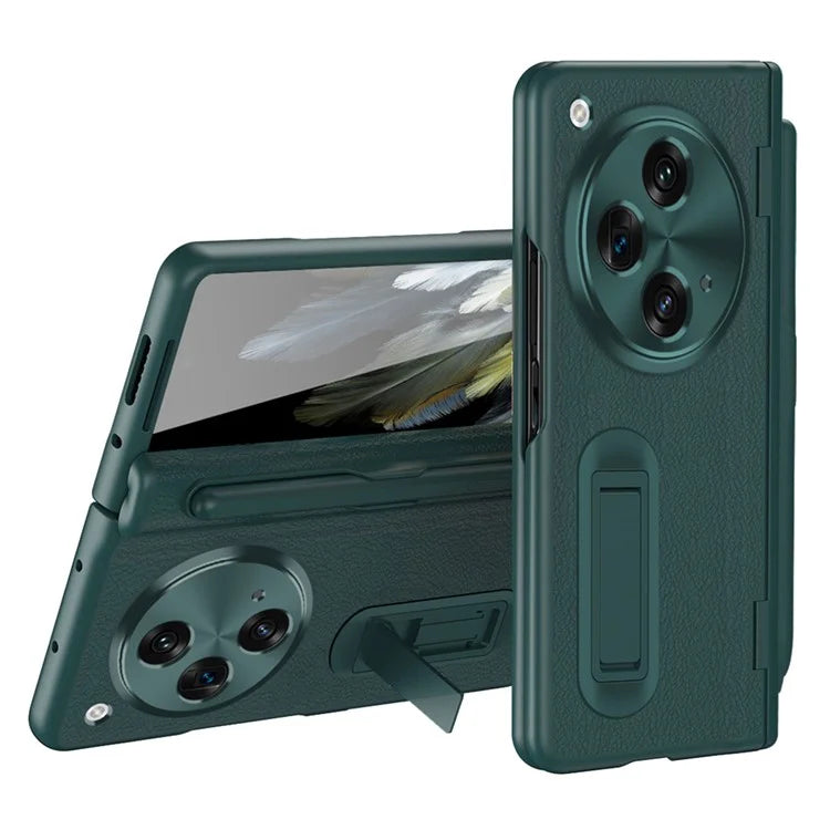 For OnePlus Open / Oppo Find N3 5G Case Leather+PC Phone Cover with Stylus / Tempered Glass Film