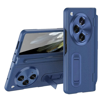 For OnePlus Open / Oppo Find N3 5G Case Leather+PC Phone Cover with Stylus / Tempered Glass Film