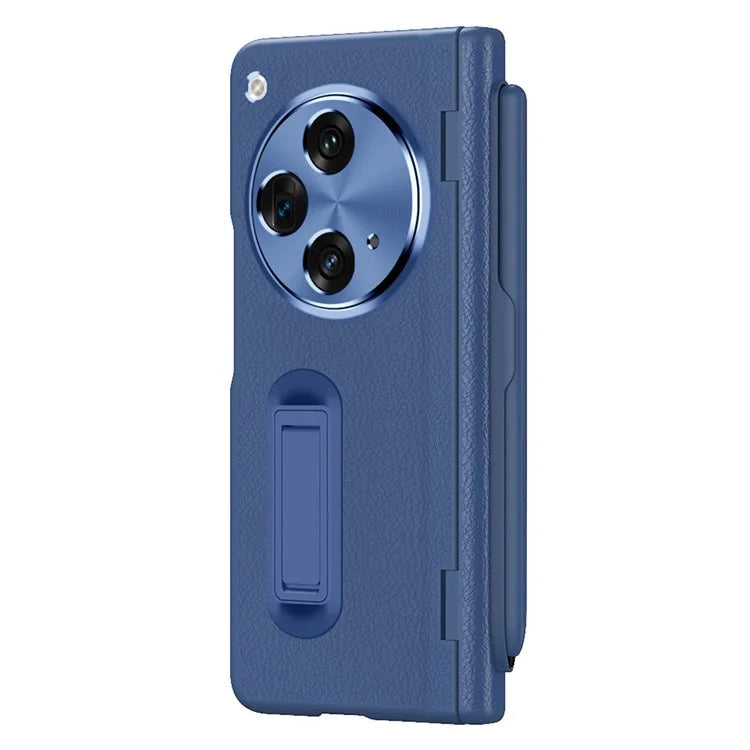 For OnePlus Open / Oppo Find N3 5G Case Leather+PC Phone Cover with Stylus / Tempered Glass Film