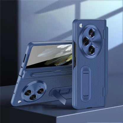 For OnePlus Open / Oppo Find N3 5G Case Leather+PC Phone Cover with Stylus / Tempered Glass Film