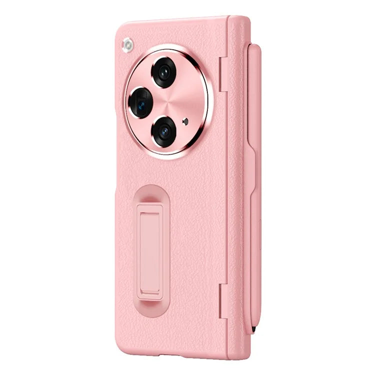 For OnePlus Open / Oppo Find N3 5G Case Leather+PC Phone Cover with Stylus / Tempered Glass Film