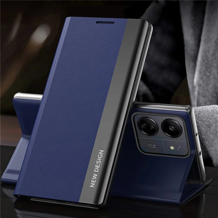 For Xiaomi Redmi 13C 4G / Poco C65 4G Stand Case Electroplating Phone Leather Cover