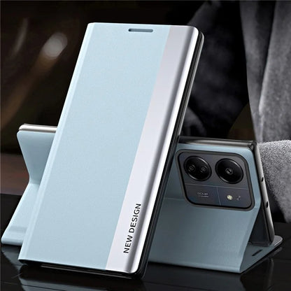For Xiaomi Redmi 13C 4G / Poco C65 4G Stand Case Electroplating Phone Leather Cover