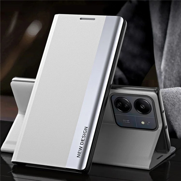 For Xiaomi Redmi 13C 4G / Poco C65 4G Stand Case Electroplating Phone Leather Cover