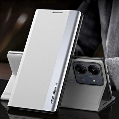 For Xiaomi Redmi 13C 4G / Poco C65 4G Stand Case Electroplating Phone Leather Cover