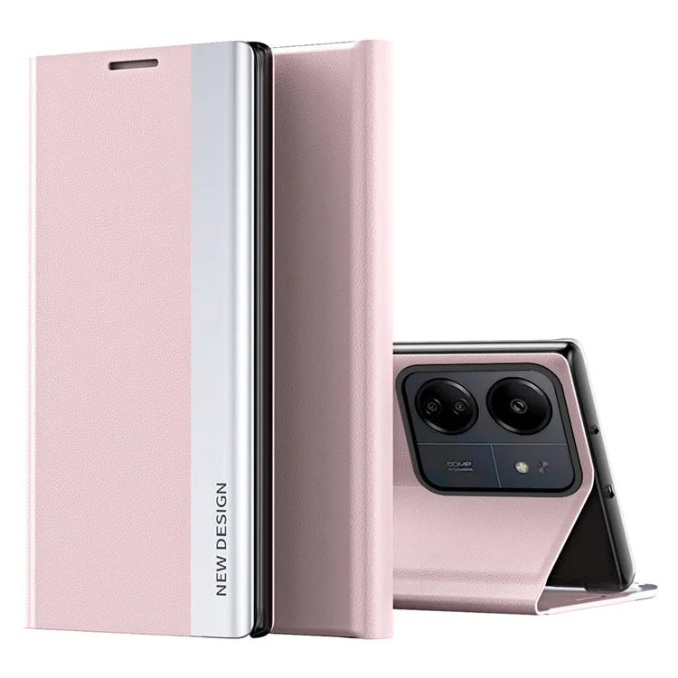 For Xiaomi Redmi 13C 4G / Poco C65 4G Stand Case Electroplating Phone Leather Cover