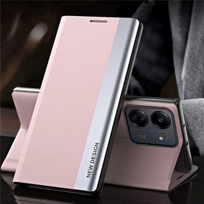 For Xiaomi Redmi 13C 4G / Poco C65 4G Stand Case Electroplating Phone Leather Cover