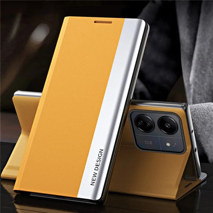 For Xiaomi Redmi 13C 4G / Poco C65 4G Stand Case Electroplating Phone Leather Cover