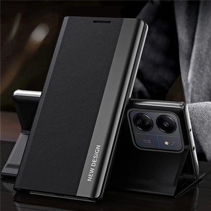 For Xiaomi Redmi 13C 4G / Poco C65 4G Stand Case Electroplating Phone Leather Cover