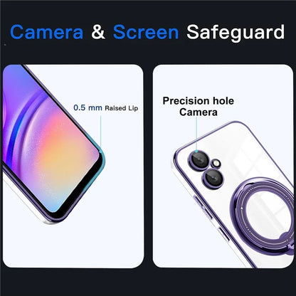 For Samsung Galaxy A05 4G Case Magnetic PC+TPU Phone Cover with Ring Kickstand