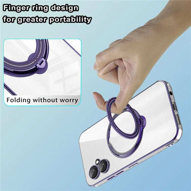 For Samsung Galaxy A05 4G Case Magnetic PC+TPU Phone Cover with Ring Kickstand