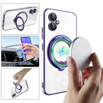For Samsung Galaxy A05 4G Case Magnetic PC+TPU Phone Cover with Ring Kickstand