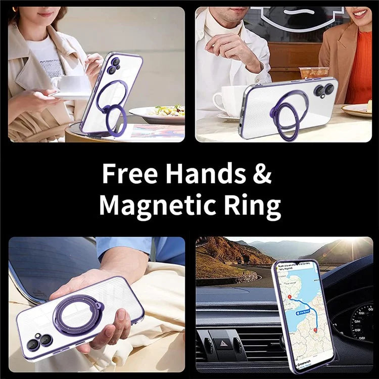 For Samsung Galaxy A05 4G Case Magnetic PC+TPU Phone Cover with Ring Kickstand