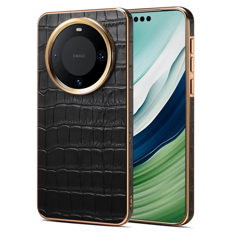 For Huawei Mate 60 Pro / 60 Pro+ Case Electroplating Crocodile Texture Shockproof Phone Cover