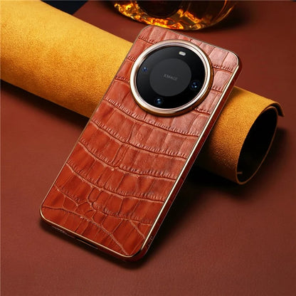 For Huawei Mate 60 Pro / 60 Pro+ Case Electroplating Crocodile Texture Shockproof Phone Cover
