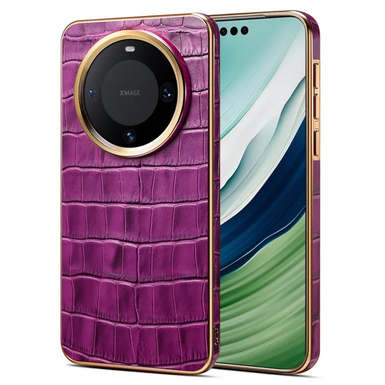 For Huawei Mate 60 Pro / 60 Pro+ Case Electroplating Crocodile Texture Shockproof Phone Cover