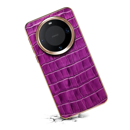 For Huawei Mate 60 Pro / 60 Pro+ Case Electroplating Crocodile Texture Shockproof Phone Cover