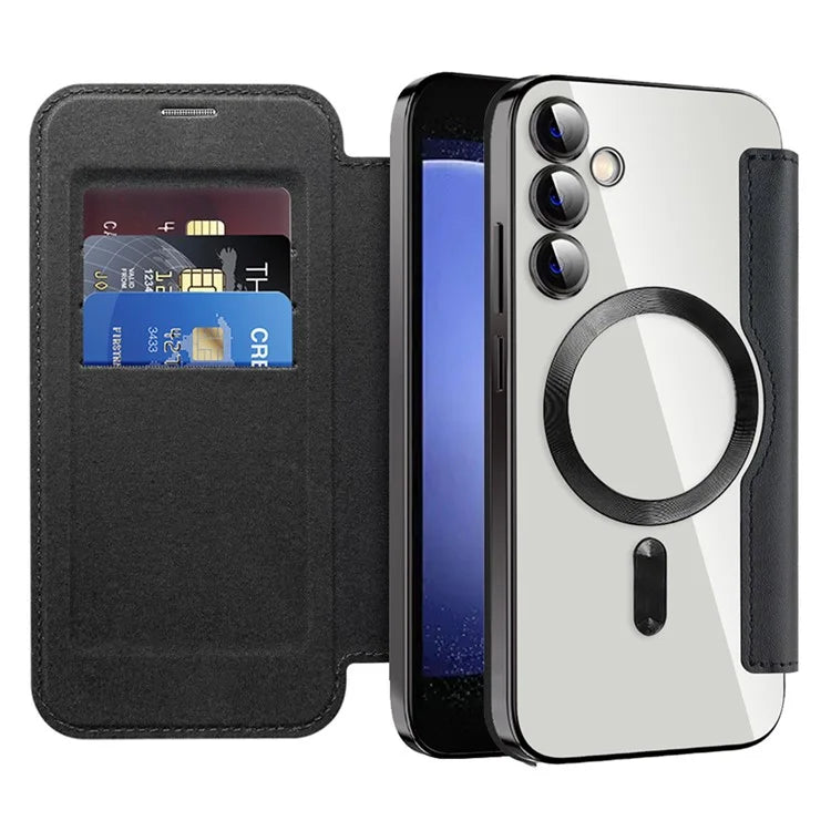For Samsung Galaxy S23 FE Case Compatible with MagSafe Card Holder Stand Cover