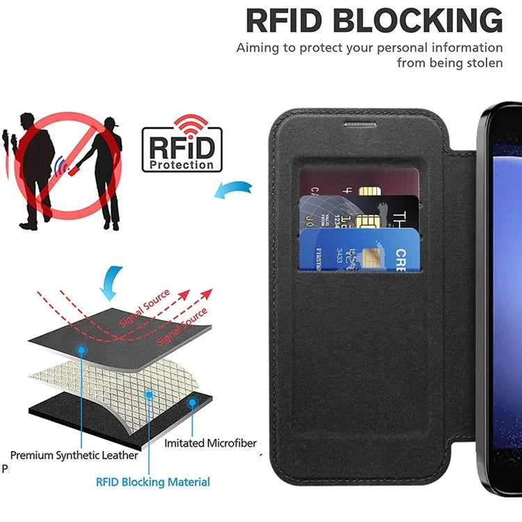 For Samsung Galaxy S23 FE Case Compatible with MagSafe Card Holder Stand Cover