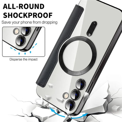 For Samsung Galaxy S23 FE Case Compatible with MagSafe Card Holder Stand Cover