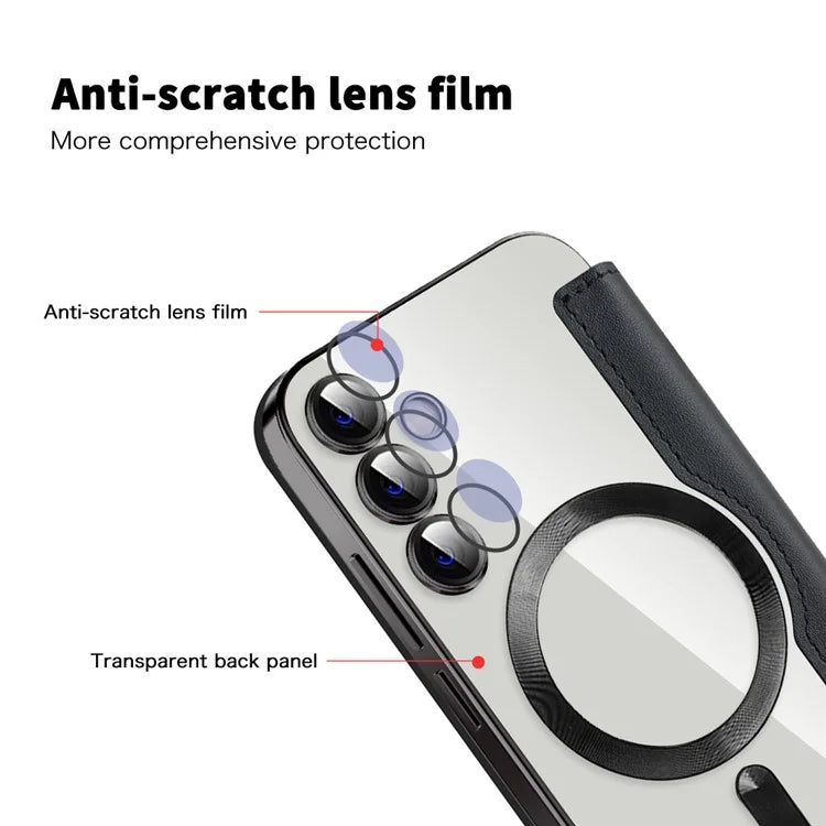 For Samsung Galaxy S23 FE Case Compatible with MagSafe Card Holder Stand Cover