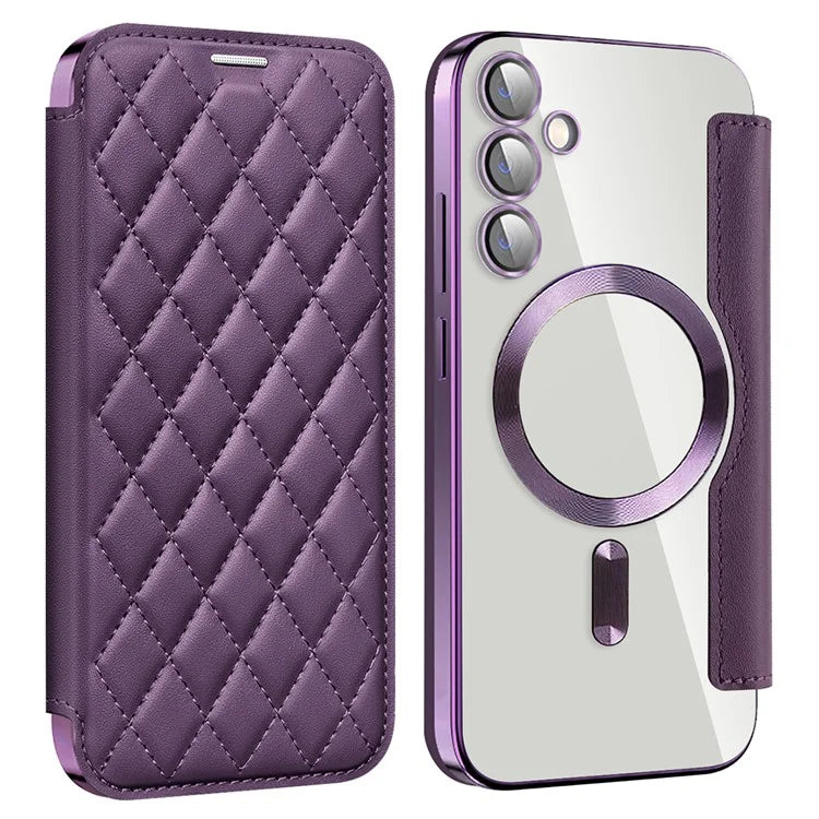 For Samsung Galaxy S23 FE Case Compatible with MagSafe Card Holder Stand Cover