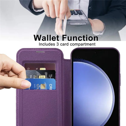 For Samsung Galaxy S23 FE Case Compatible with MagSafe Card Holder Stand Cover