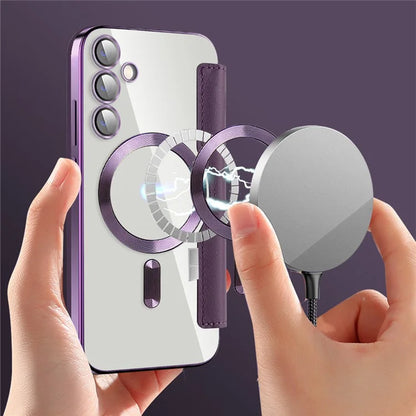 For Samsung Galaxy S23 FE Case Compatible with MagSafe Card Holder Stand Cover