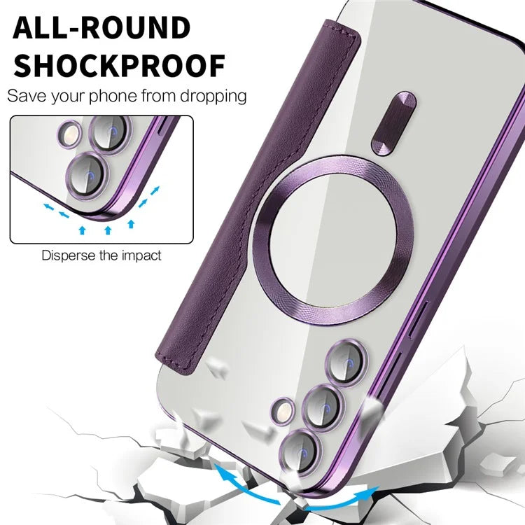 For Samsung Galaxy S23 FE Case Compatible with MagSafe Card Holder Stand Cover