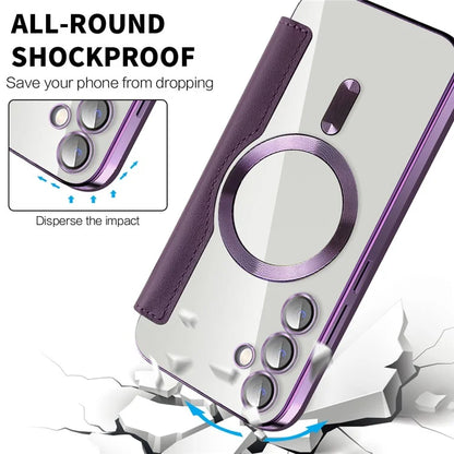 For Samsung Galaxy S23 FE Case Compatible with MagSafe Card Holder Stand Cover