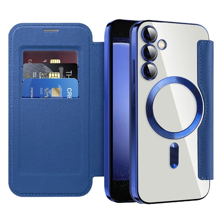 For Samsung Galaxy S23 FE Case Compatible with MagSafe Card Holder Stand Cover
